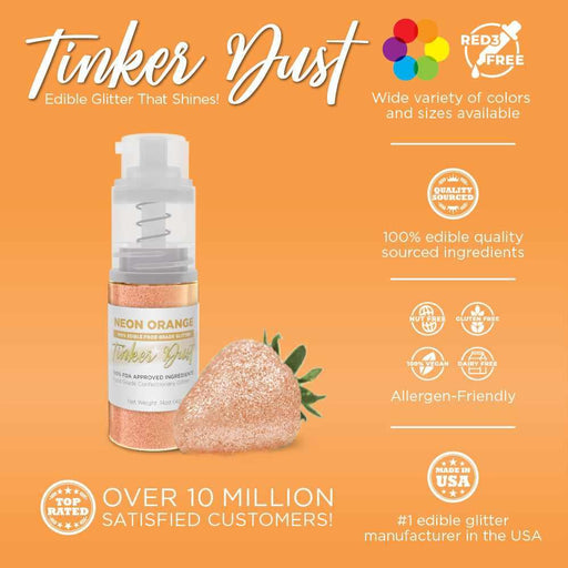 Neon Orange Tinker Dust® Glitter | 4g Spray Pump Wholesale-Wholesale_Tinker Dust_Mini Pumps-bakell