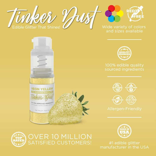 Neon Yellow Tinker Dust® Glitter | 4g Spray Pump Private Label-Private Label_Tinker Dust_Mini Pump-bakell