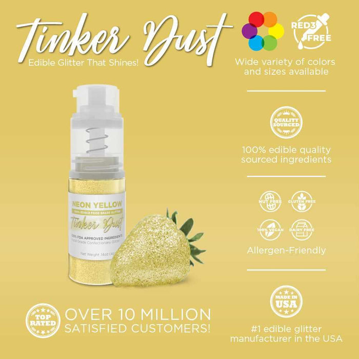 Neon Yellow Tinker Dust® Glitter | 4g Spray Pump Wholesale-Wholesale_Tinker Dust_Mini Pumps-bakell