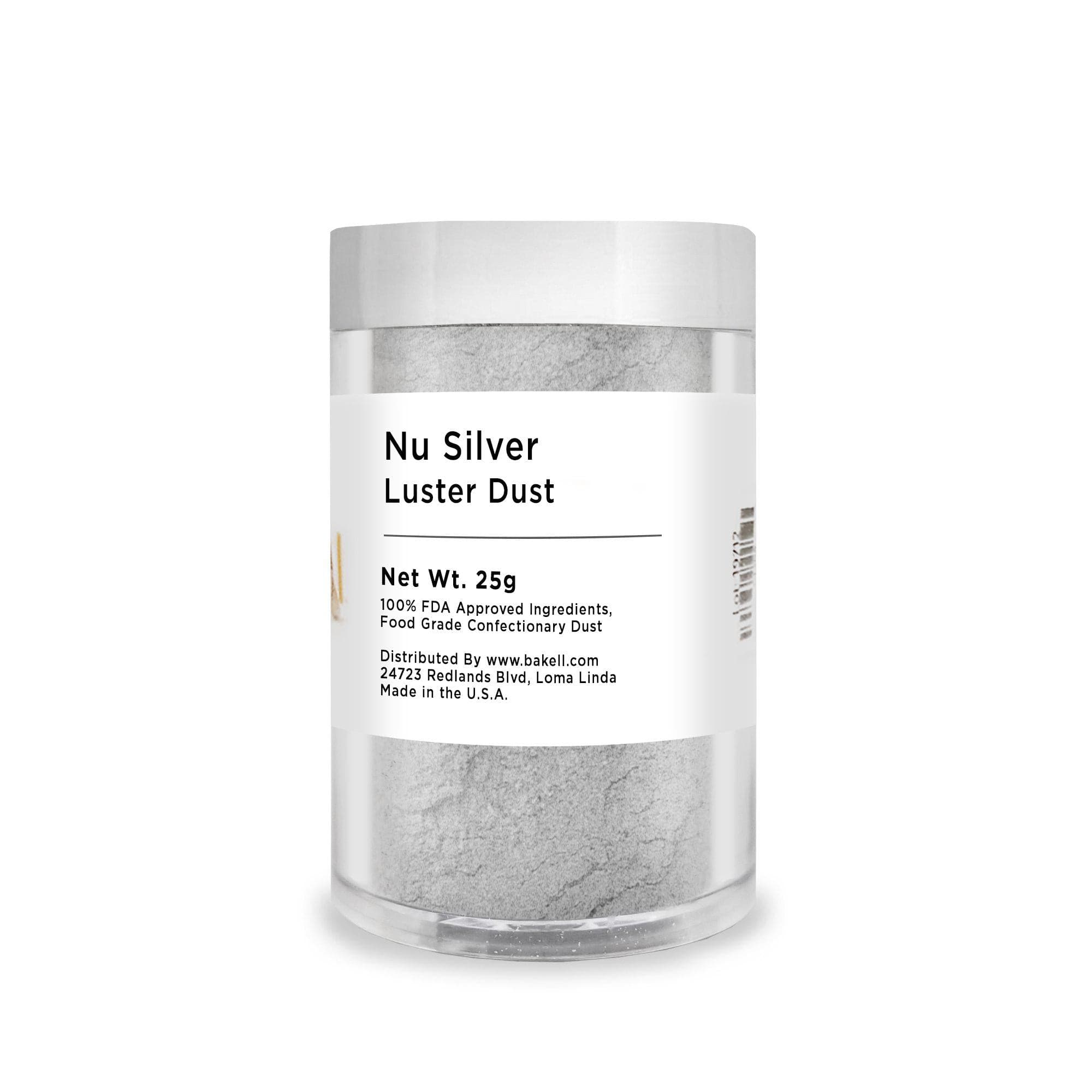 Nu Silver Edible Luster Dust | FDA Approved Silver Dust | Bakell