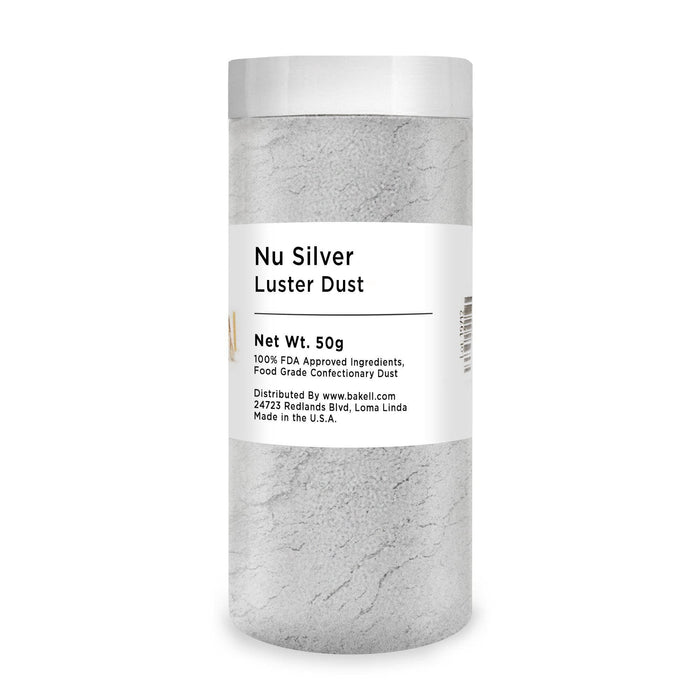 Nu Silver Edible Luster Dust | FDA Approved Silver Dust | Bakell