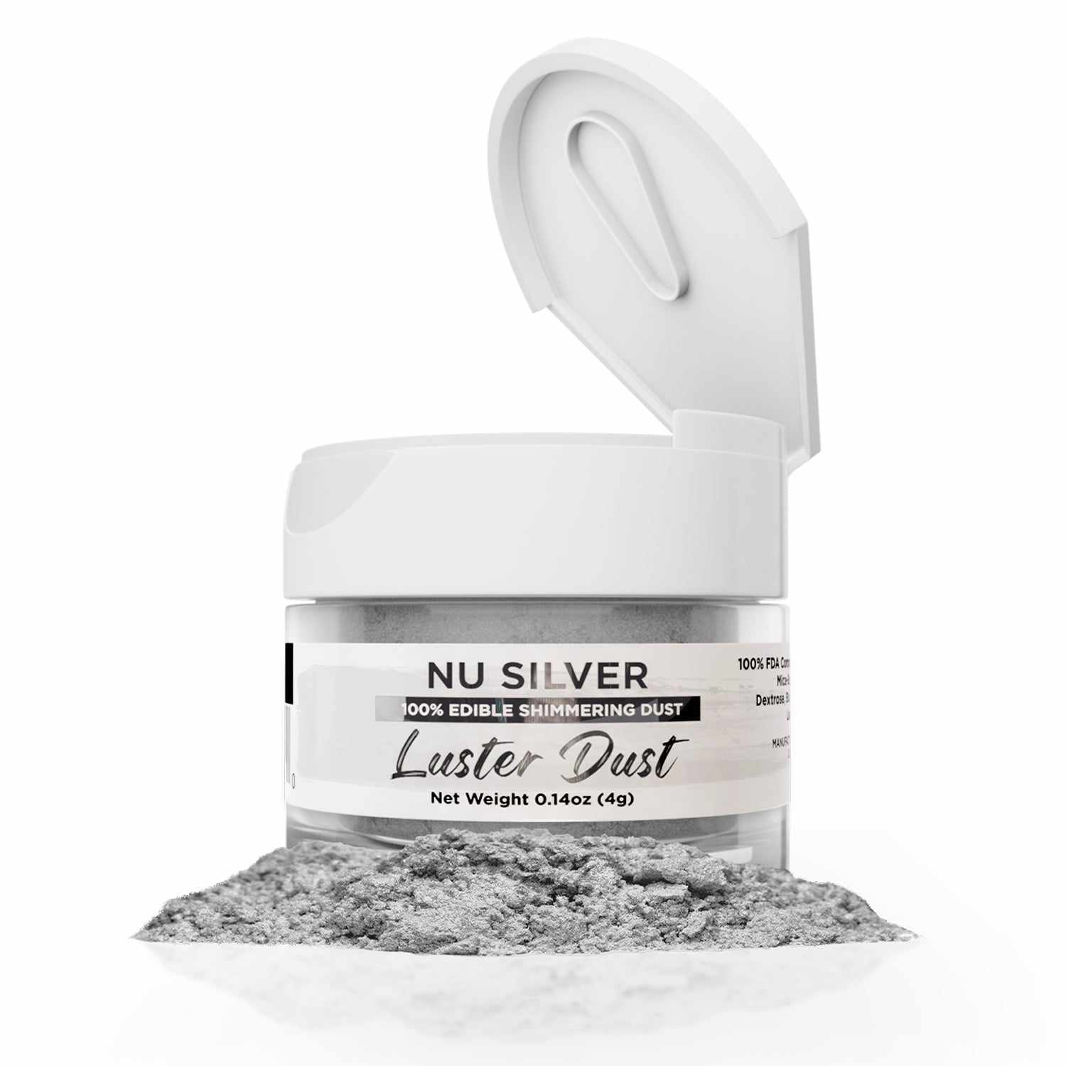 Nu Super Silver Luster Dust Edible | Bakell-Luster Dusts-bakell
