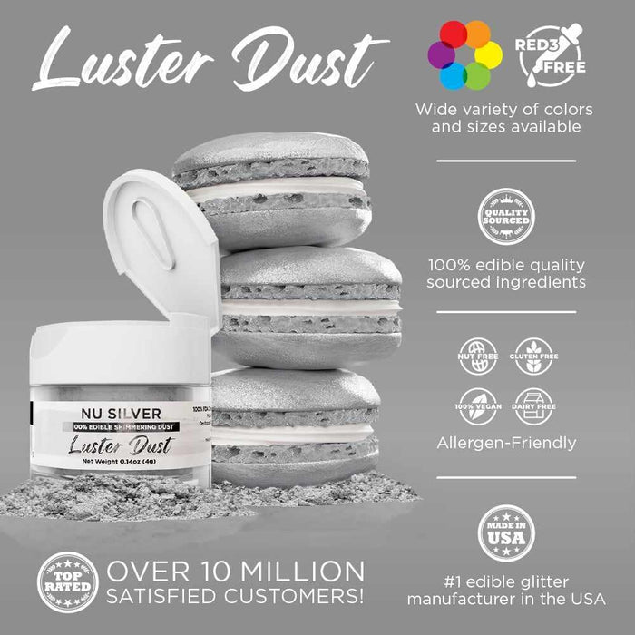 Nu Super Silver Luster Dust Wholesale-Wholesale_Luster Dust-bakell