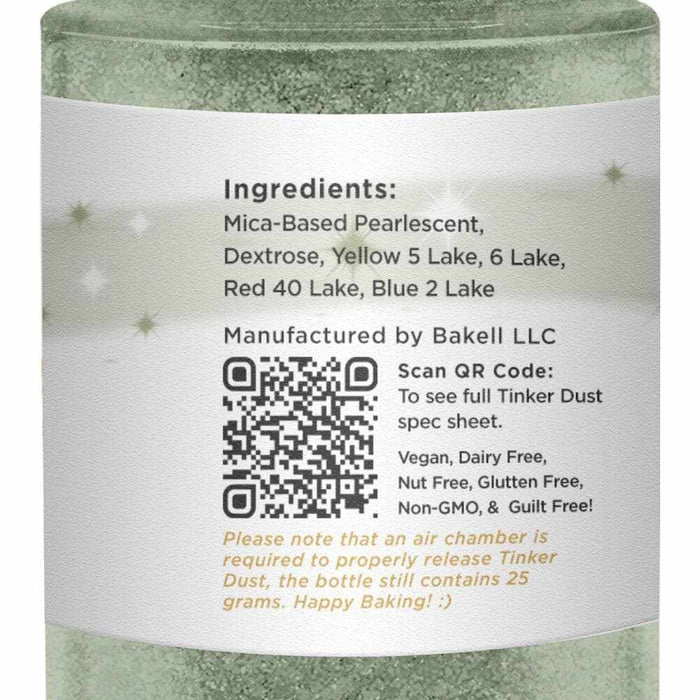 Olive Green Edible Glitter Spray 25g Pump | Tinker Dust | Bakell