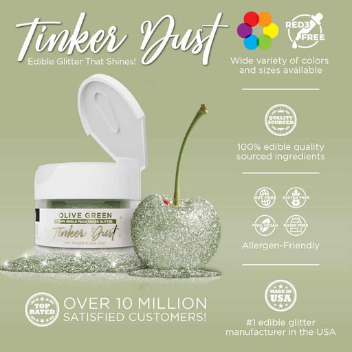 Olive Green Edible Glitter | Tinker Dust® 5 Grams-Google Feed_Tinker Dust-bakell