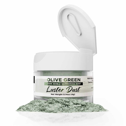 Olive Green Luster Dust 4 Gram Jar-Luster Dust_4G_Google Feed-bakell