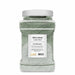 1 LB clear jar of olive green luster dust with a white cap and product label.