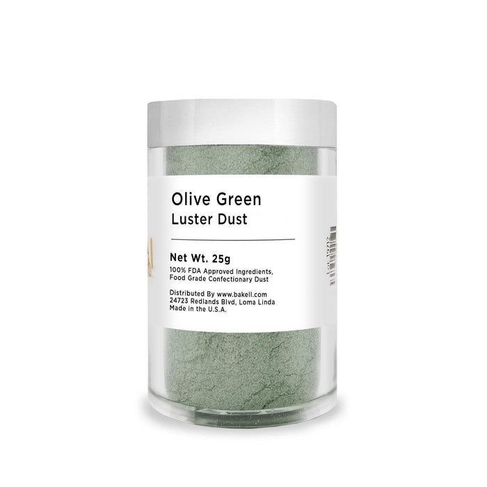 Olive Green Edible Luster Dust | FDA Approved & Kosher Pareve | Bakell.com