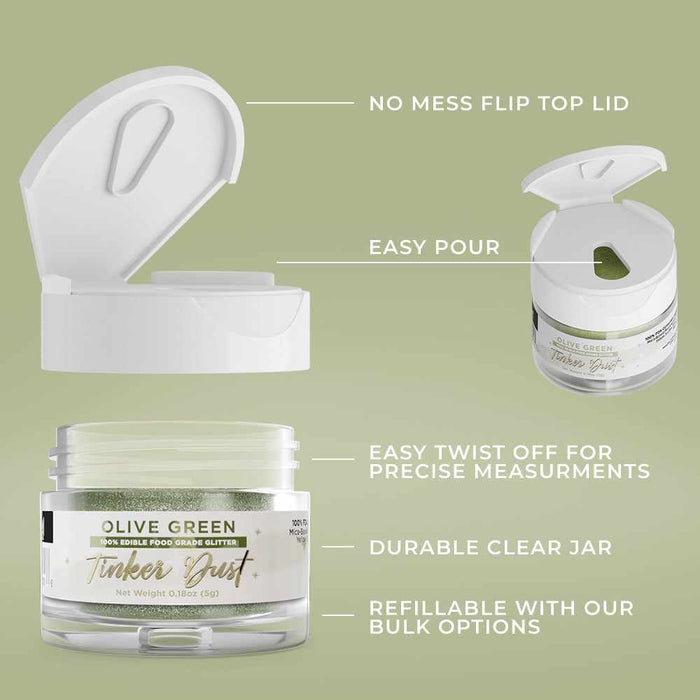 Olive Green Tinker Dust® Glitter Private Label-Private Label_Tinker Dust-bakell