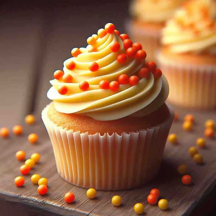 Cupcake covered in Orange Krazy Sprinkles