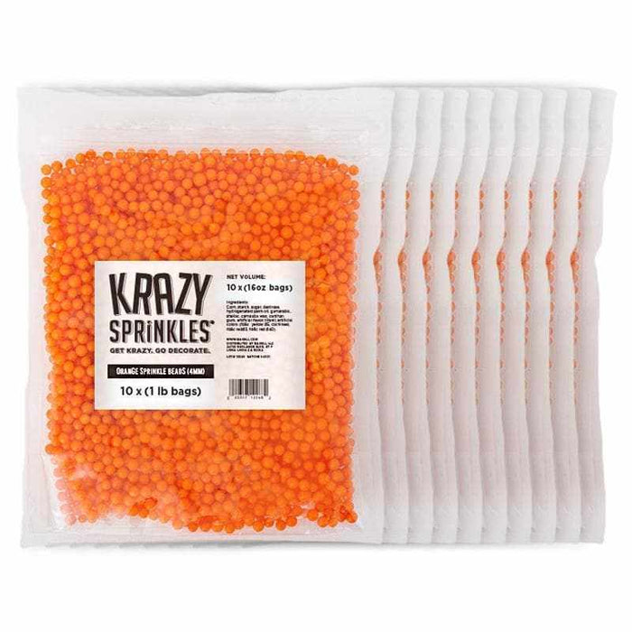 Orange 4mm Beads Sprinkle | Krazy Sprinkles | Bakell