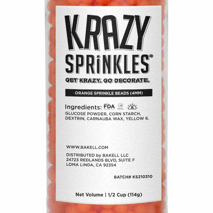 Orange 4mm Sprinkle Beads-Krazy Sprinkles_HalfCup_Google Feed-bakell