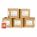 Six bulk cases of orange 8mm edible beads, with one 1lb bag of Krazy Sprinkles visible.