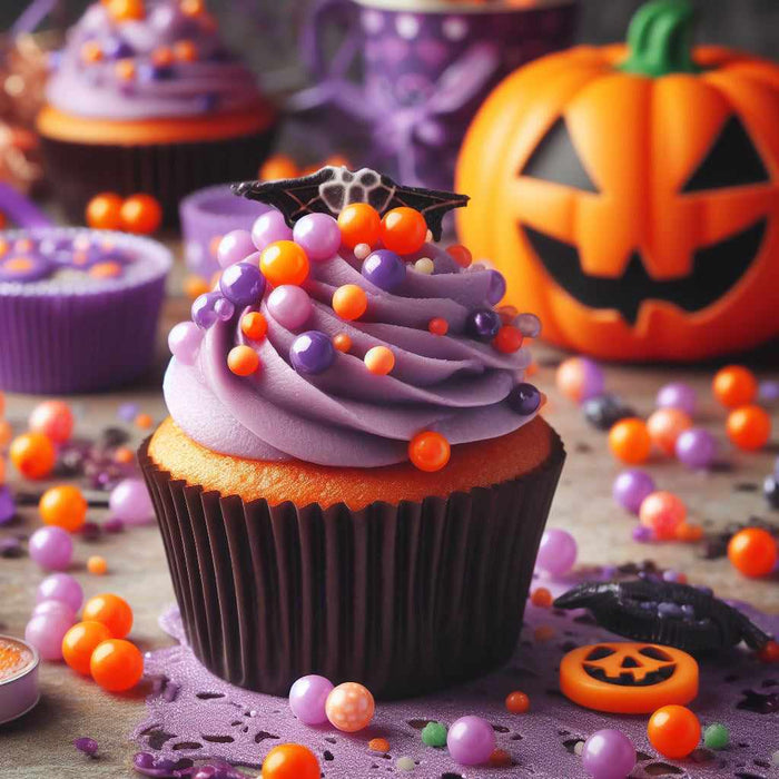 Cupcake covered in Orange Krazy Sprinkles