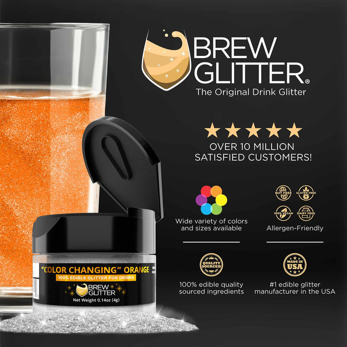 Orange Color Changing Brew Glitter®-Color Changing Brew Glitter-bakell