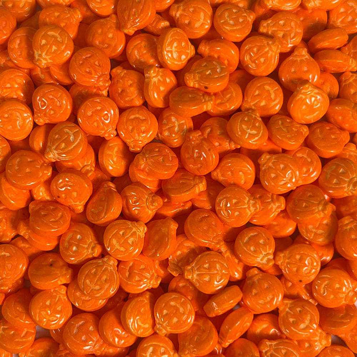 close up on jack o lantern pumpkin sprinkles to show texture