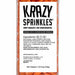 Krazy Sprinkles orange jack-o-lantern shaped sprinkles in a clear container, 1/2 cup volume.