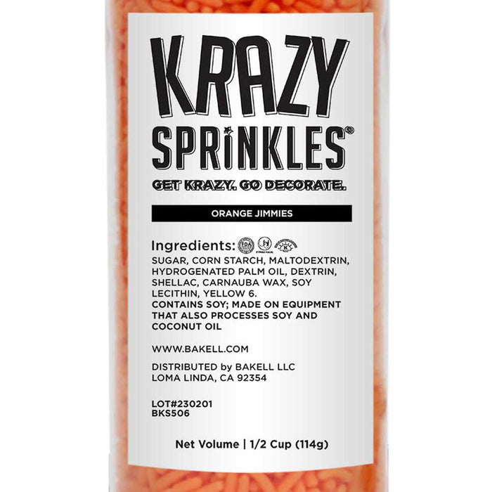 Orange Jimmies Sprinkles | Bulk Size Krazy Sprinkles | Bakell