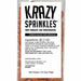 close up shot of ingredients label for orange pumpkin candy sprinkles