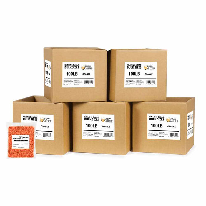 Orange rimming sugar product boxes