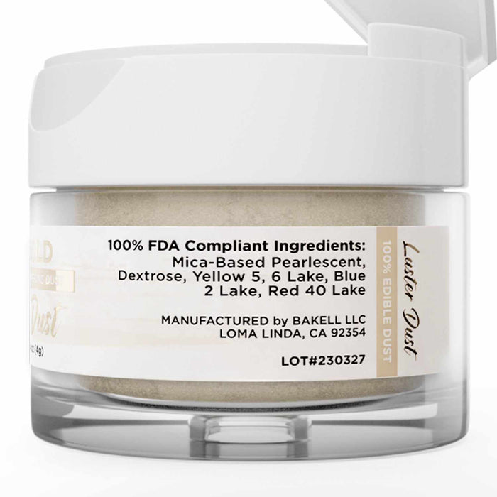 Pale Gold Luster Dust 4 Gram Jar-Luster Dust_4G_Google Feed-bakell