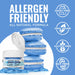 Patriot Blue Luster Dust in an open jar next to blue macarons, highlighting allergen-friendly features.
