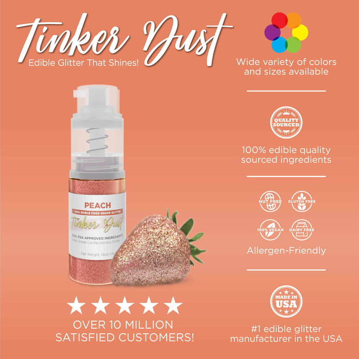 Peach Edible Glitter Spray 25g Pump | Tinker Dust®-B2C_Tinker Dust_25g Pump-bakell