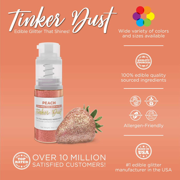 Peach Tinker Dust® Glitter | 4g Spray Pump Wholesale-Wholesale_Tinker Dust_Mini Pumps-bakell