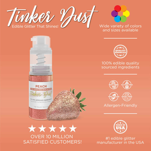 Peach Tinker Edible Glitter Spray 4g Pump | Tinker Dust®-B2C_Tinker Dust_Mini Pump-bakell