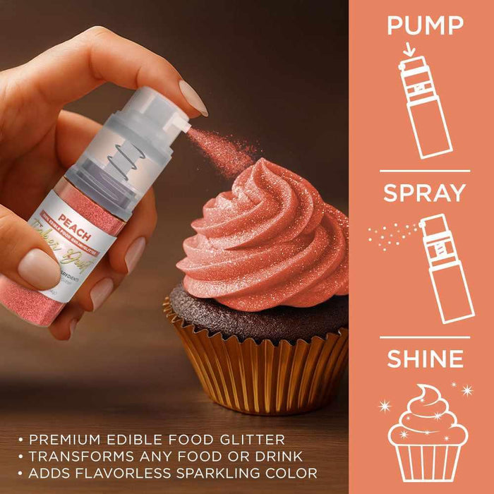 Peach Tinker Edible Glitter Spray 4g Pump | Tinker Dust®-B2C_Tinker Dust_Mini Pump-bakell