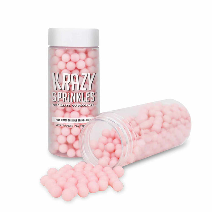 Pink 8mm Sprinkle Beads-Krazy Sprinkles_HalfCup_Google Feed-bakell