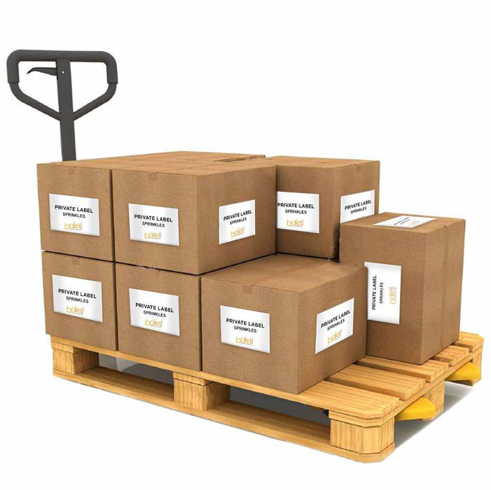 pallet filled with private label product cases