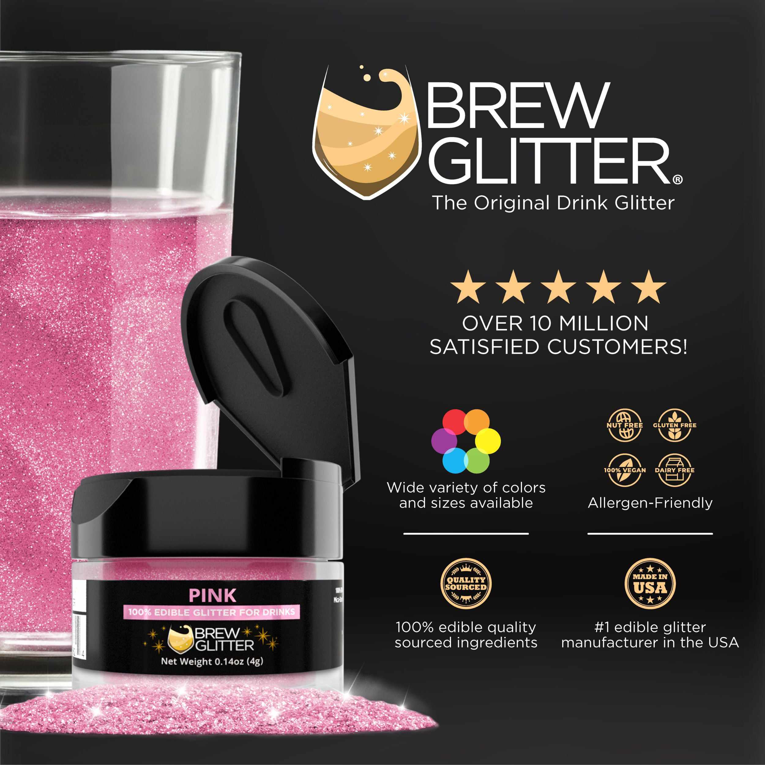 Pink Cocktail Glitter | Edible Glitter for Cocktails Drinks!