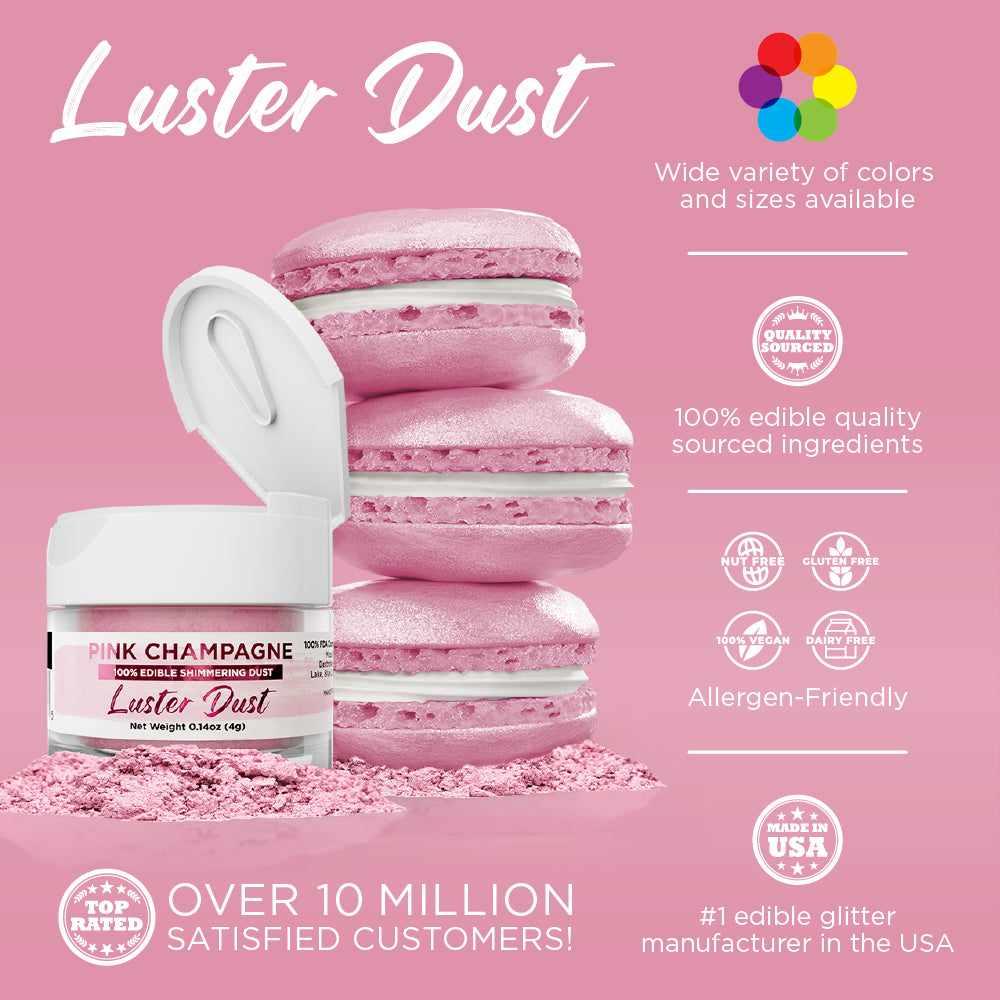 Pink Champagne Luster Dust Edible | Bakell-B2C_Luster Dust-bakell