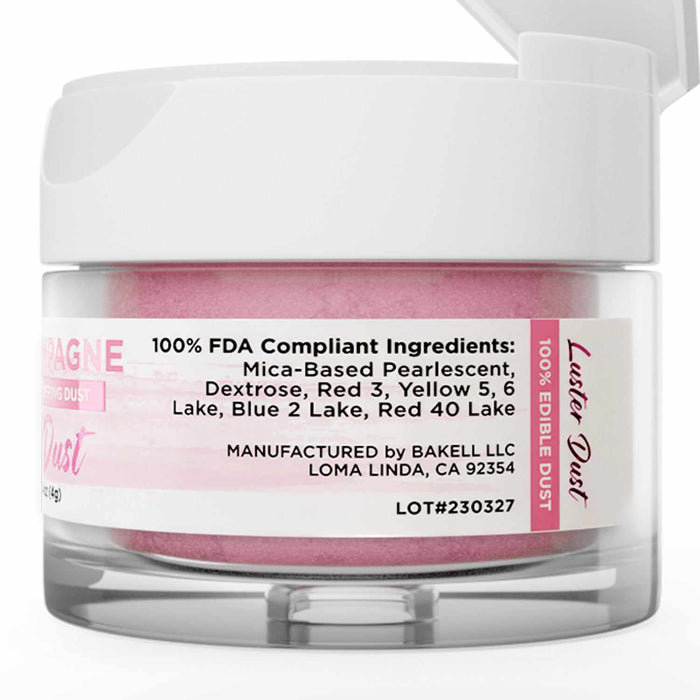 Pink Champagne Edible Luster Dust | FDA Approved & Kosher Pareve | Bakell.com