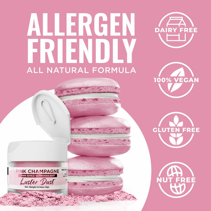 Pink Champagne Luster Dust Wholesale-Wholesale_Luster Dust-bakell