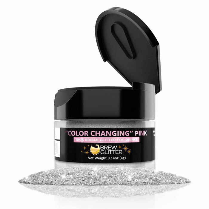 Pink Color Changing Wine & Champagne Glitter, 100% Edible Glitter | Bakell.com
