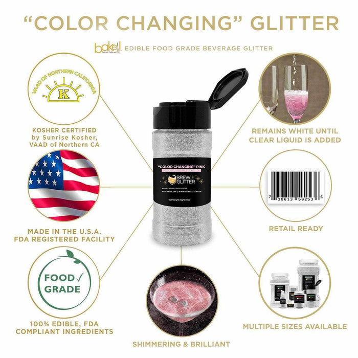 45 Shaker Pink Color Changing Brew Glitter | Bakell