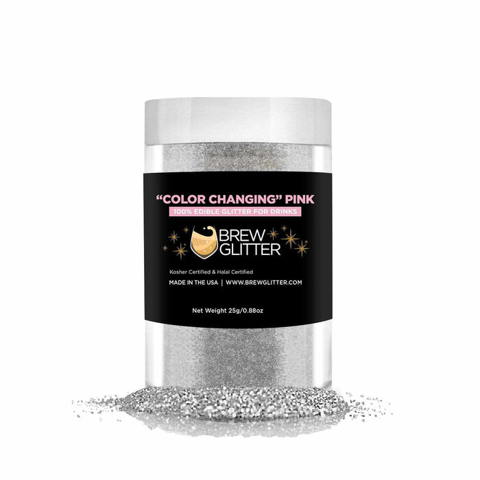 Pink Color Changing Edible Drink Glitter | Bakell