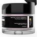 Small jar of pink iridescent edible Brew Glitter with a black lid and a label detailing mica-based ingredients.