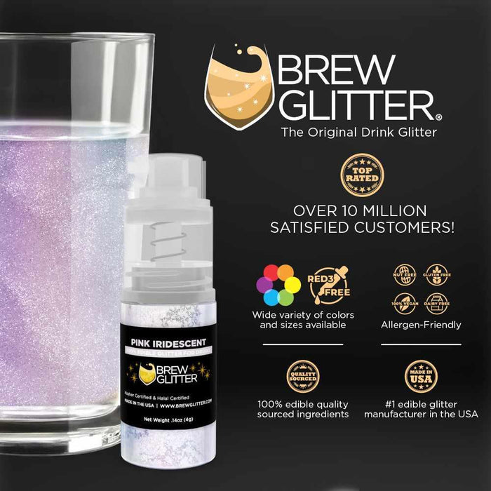 Pink Iridescent Beverage Glitter | Mini Spray Pump-B2C_Brew Glitter_Mini Pump-bakell