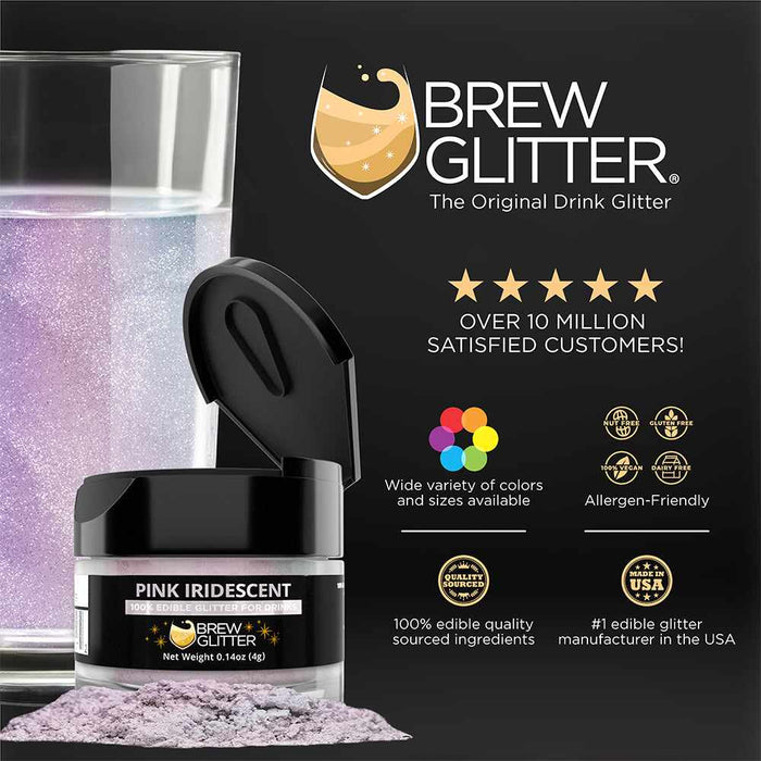 Pink Iridescent Brew Glitter® Necker | Private Label-Private Label_Brew Glitter Samples with Tags-bakell