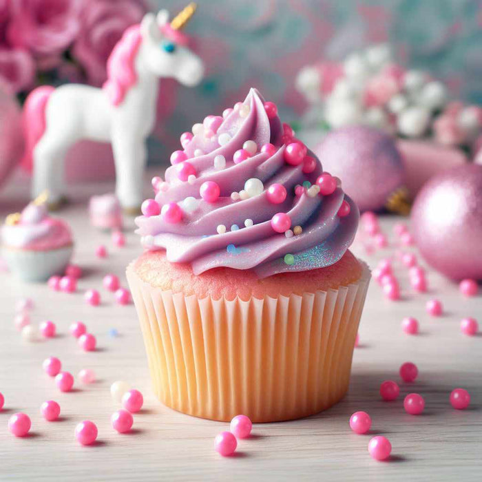 Cupcake covered in Pink Pearl Krazy Sprinkles