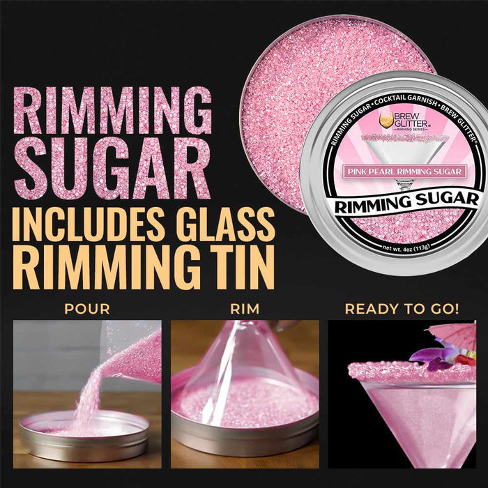 Pink Pearl Rimming Sugar by the case (24 units)-Wholesale_Rimming Sugar-bakell