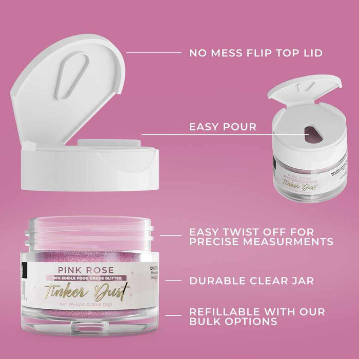 Pink Rose Edible Glitter | Tinker Dust® 5 Grams-Google Feed_Tinker Dust-bakell