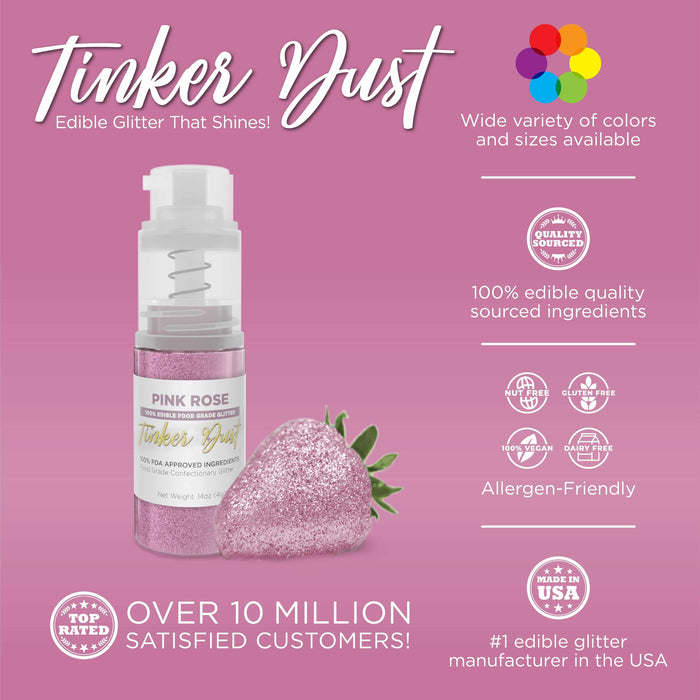 Pink Rose Tinker Dust® Glitter | 4g Spray Pump Private Label-Private Label_Tinker Dust_Mini Pump-bakell