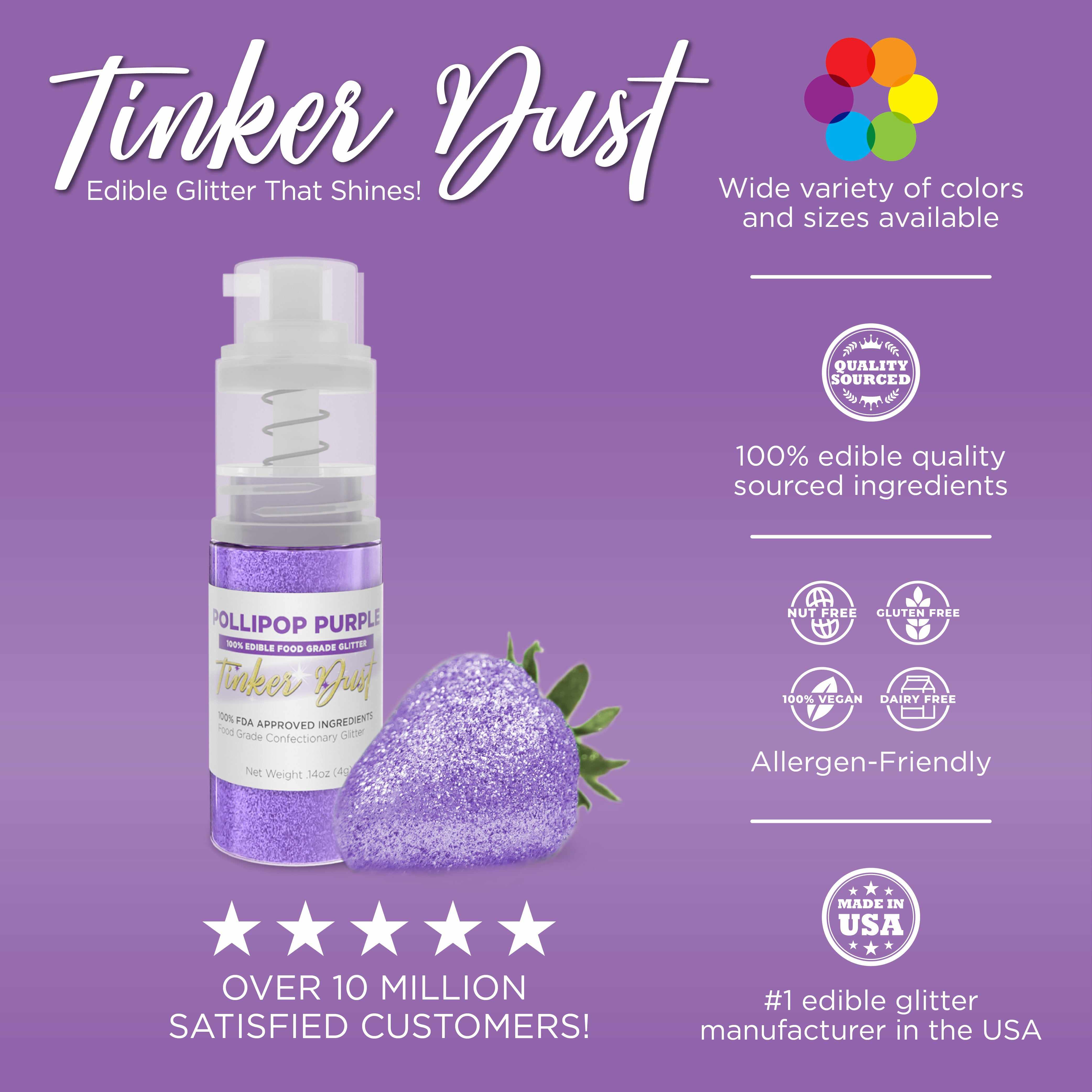 Pollipop Purple Edible Glitter Spray 25g Pump | Tinker Dust®-B2C_Tinker Dust_25g Pump-bakell