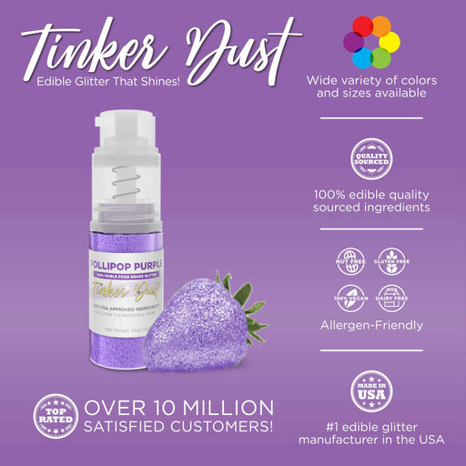 Pollipop Purple Tinker Dust® Glitter | 4g Spray Pump Private Label-Private Label_Tinker Dust_Mini Pump-bakell
