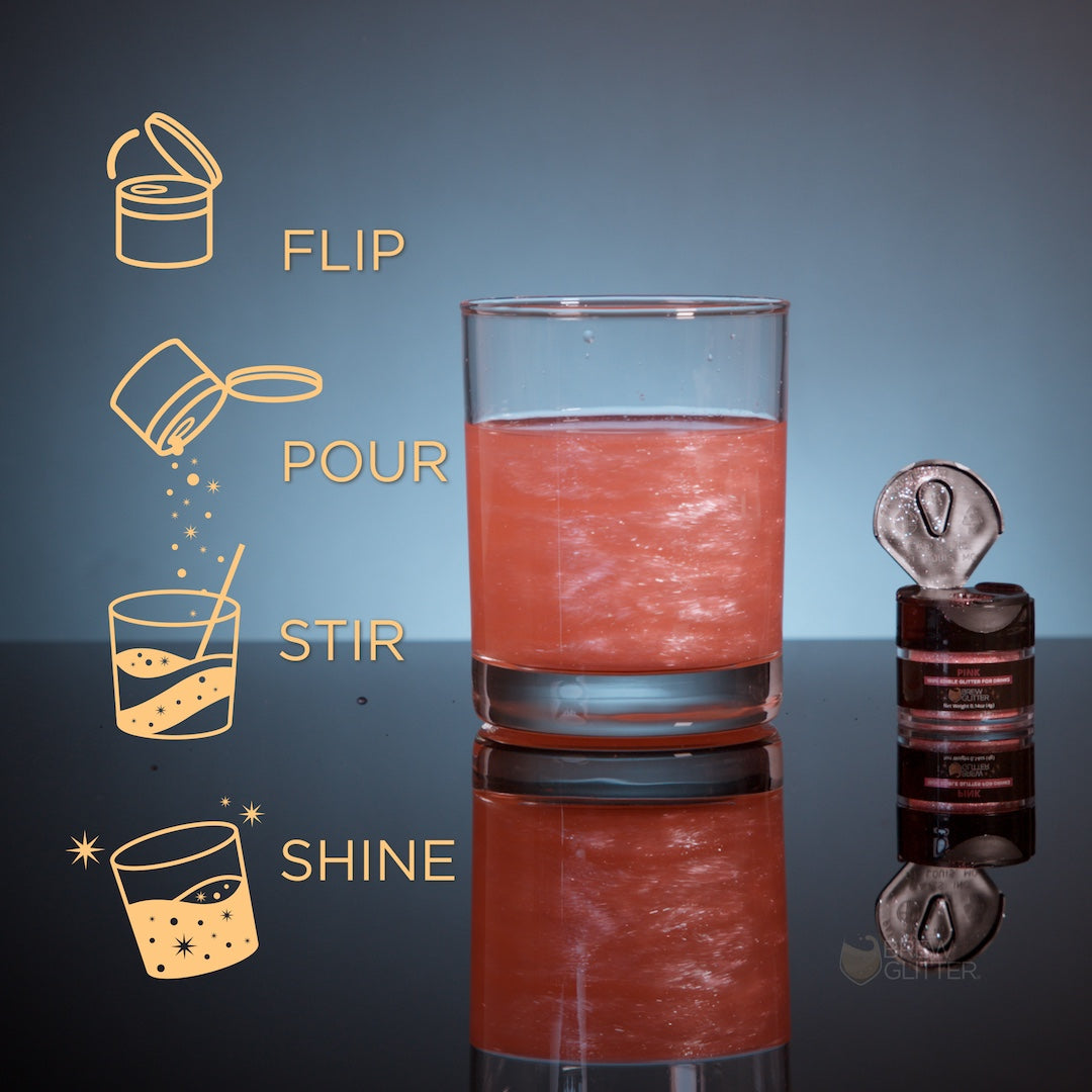 Pink Edible Glitter for Drinks | Brew Glitter