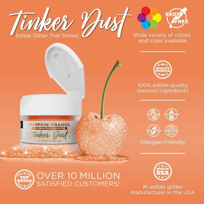 Pumpkin Orange Edible Glitter | Tinker Dust®-B2C_Tinker Dust-bakell